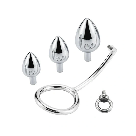 Stainless Anal Steel Set DiscreetChoice Ring 4663 with Cock Hook 0414